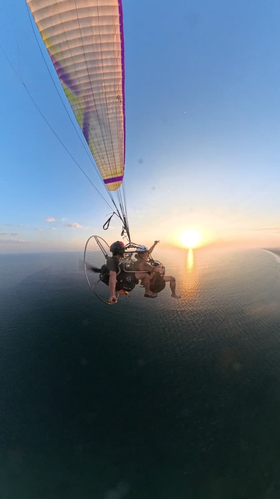Tandem Flight in Paramotor at Playa San Diego